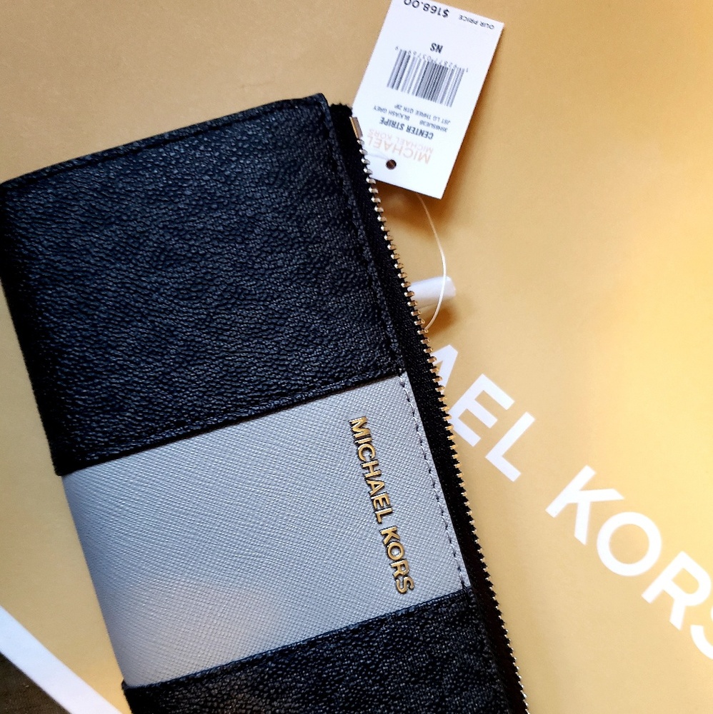 Michael Kors Center Stripe Blk/Ash Grey